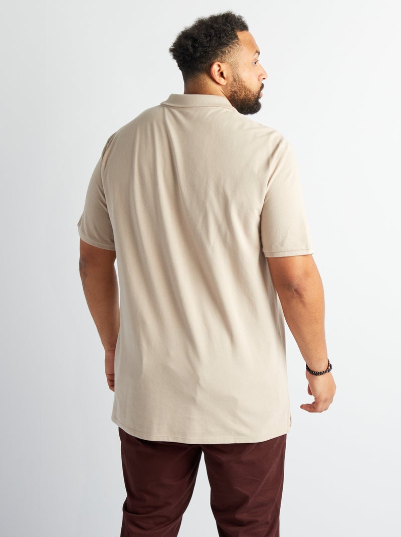 Polo in maglia piqué beige - Kiabi