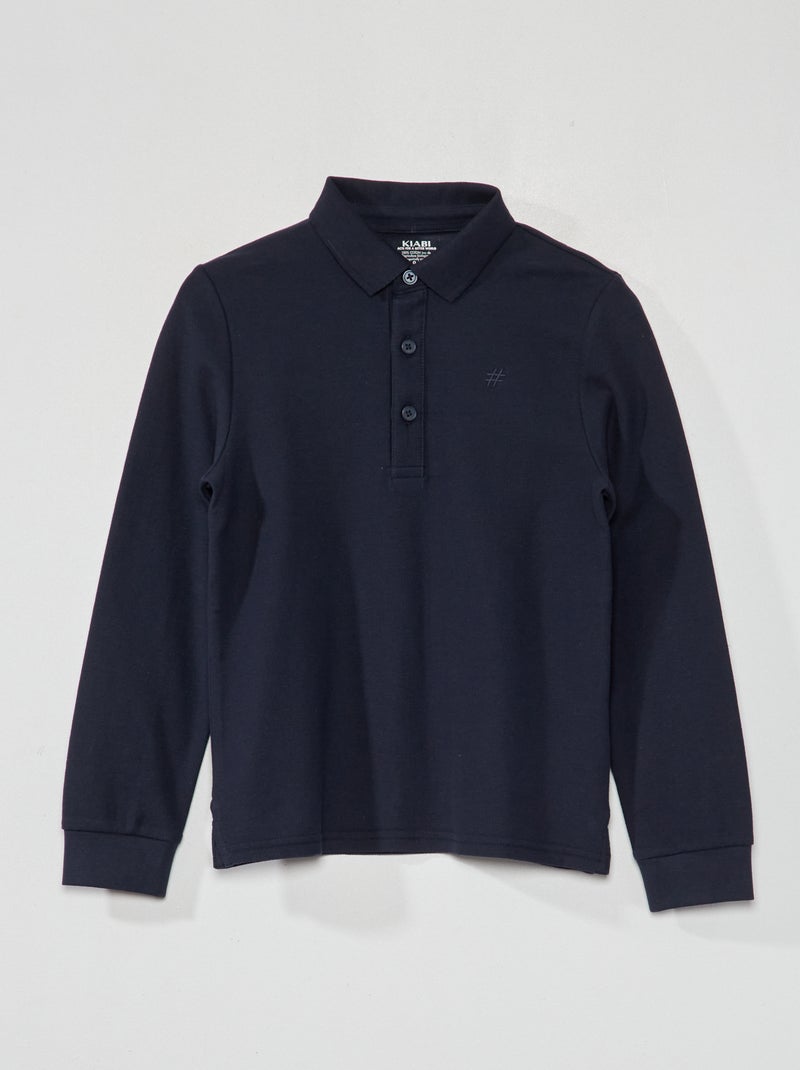Polo in maglia piqué blu - Kiabi