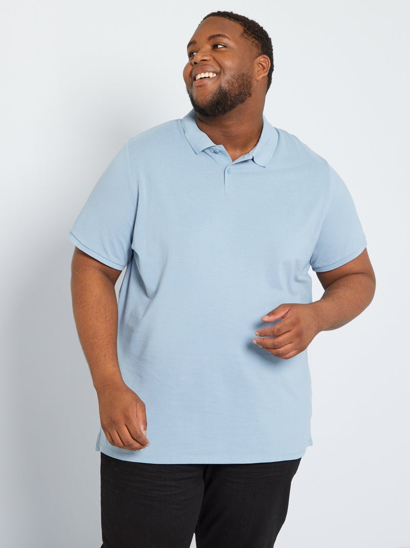 Polo in maglia piqué blu denim - Kiabi