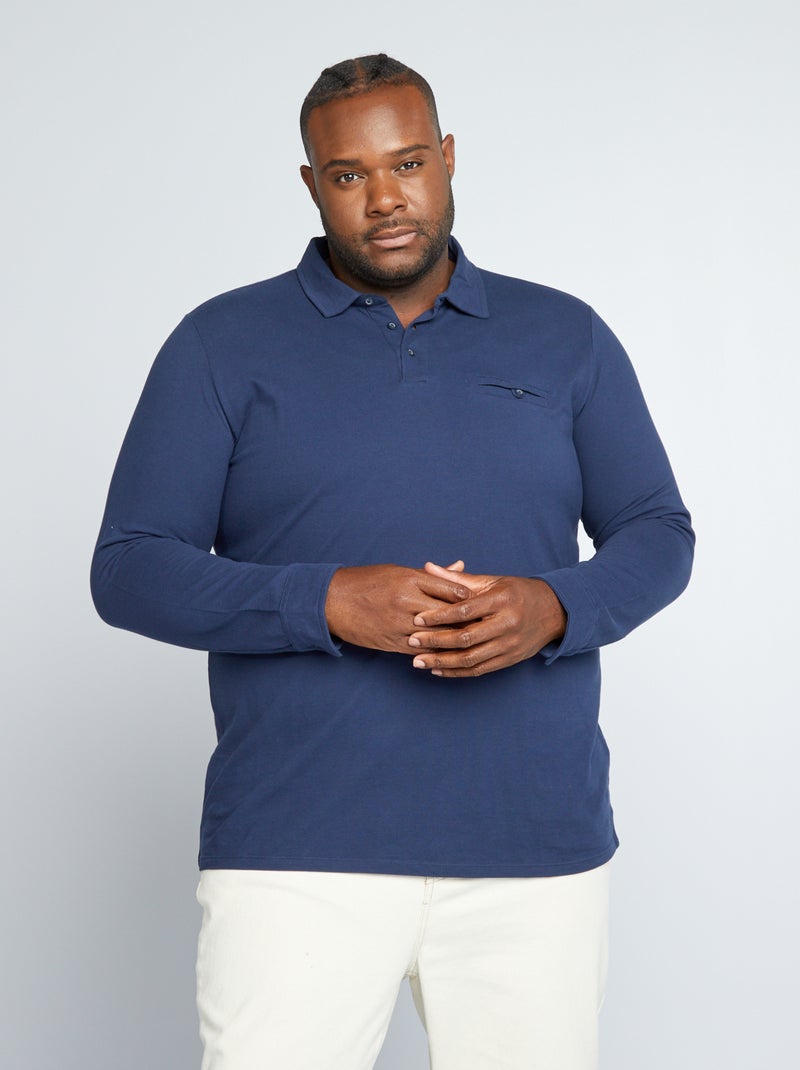 Polo in maglia piqué blu nero - Kiabi