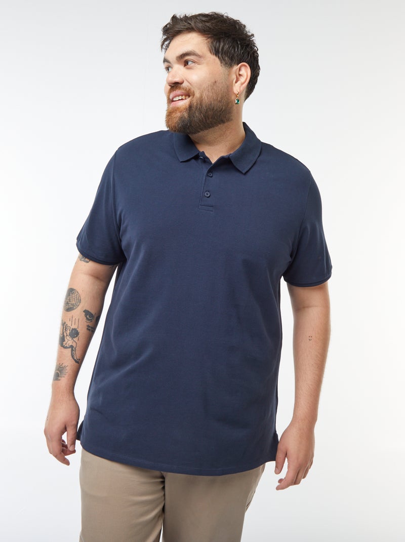 Polo in maglia piqué blu - Kiabi
