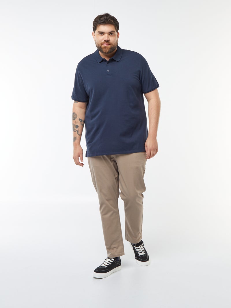 Polo in maglia piqué blu - Kiabi