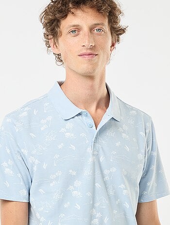 Polo in maglia piqué con motivo all over