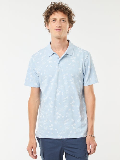 Polo in maglia piqué con motivo all over - Kiabi