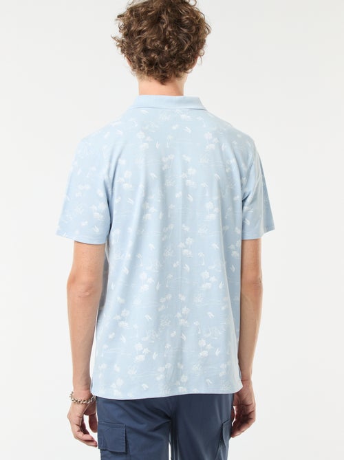 Polo in maglia piqué con motivo all over - Kiabi