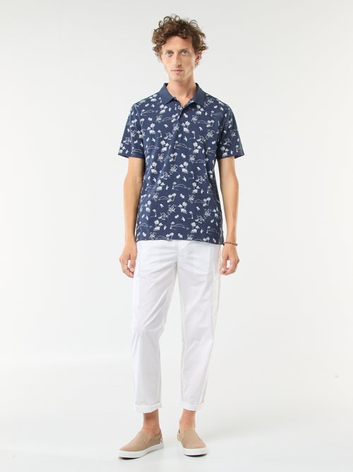 Polo in maglia piqué con motivo all over - Kiabi