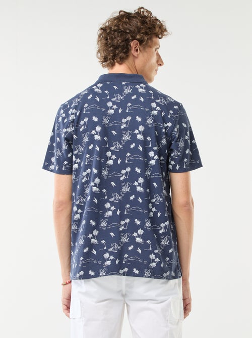 Polo in maglia piqué con motivo all over - Kiabi