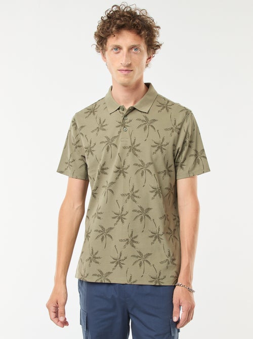 Polo in maglia piqué con motivo all over - Kiabi