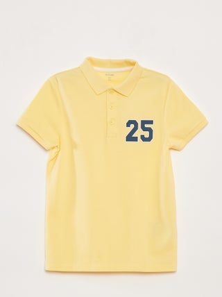 Polo in maglia piqué in stile sportivo