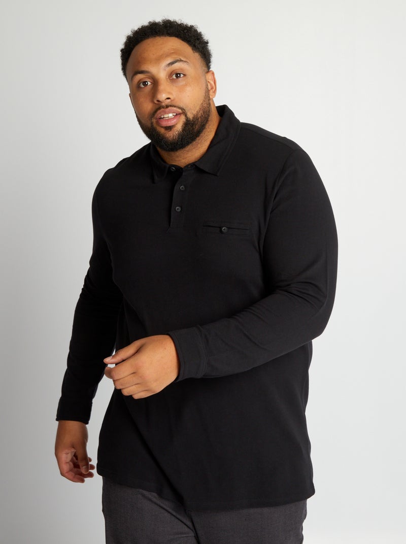Polo in maglia piqué nero - Kiabi