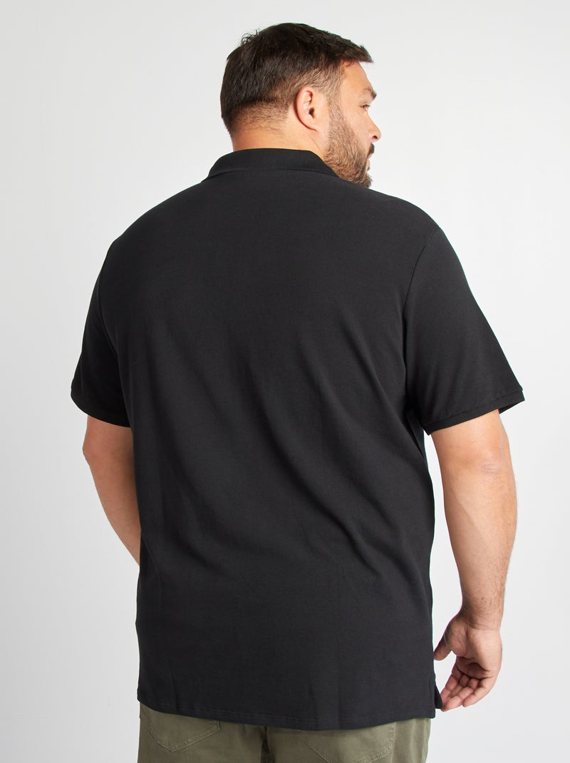 Polo in maglia piqué nero - Kiabi