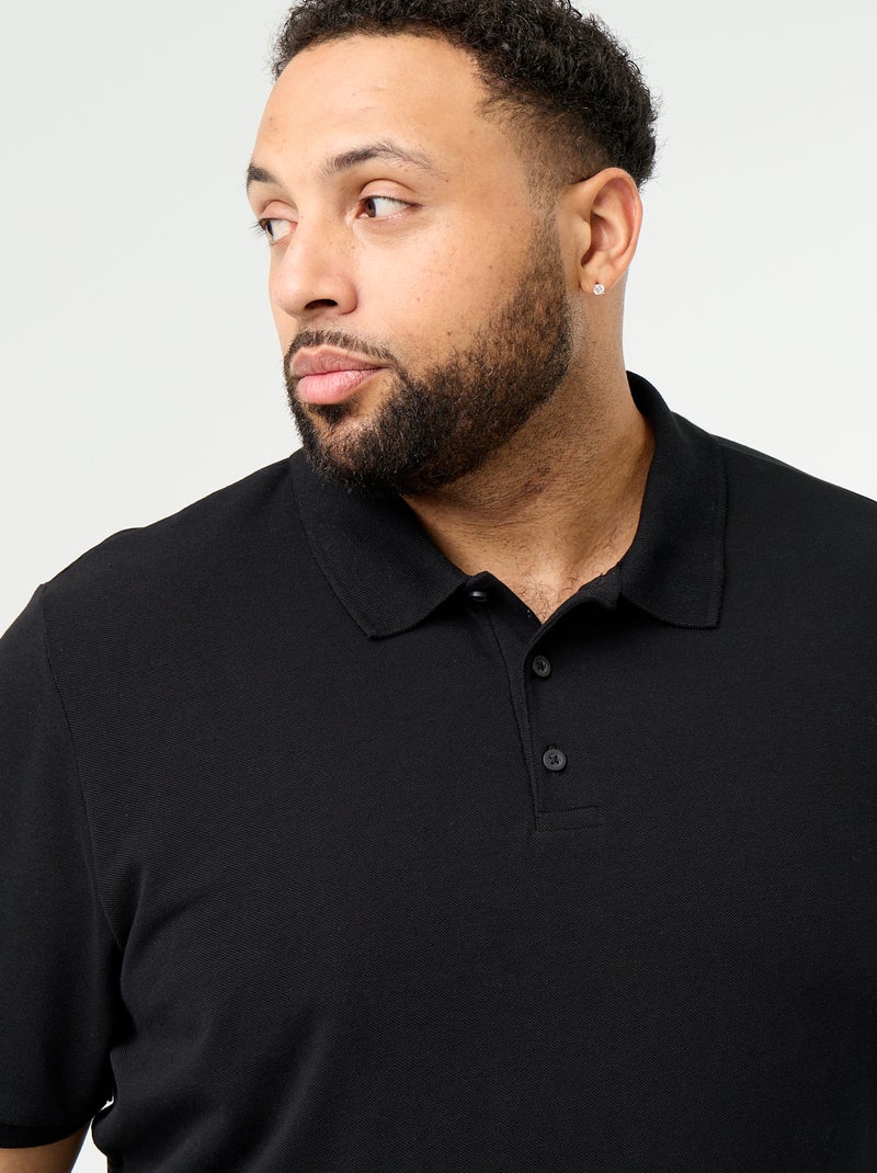 Polo in maglia piqué nero - Kiabi