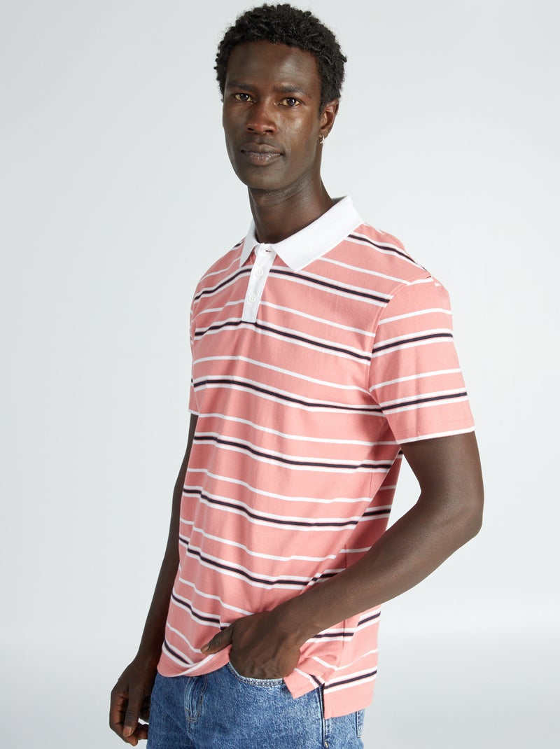 Polo in maglia piqué ROSA - Kiabi
