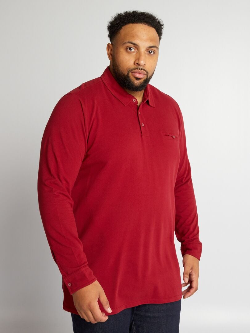 Polo in maglia piqué ROSSO - Kiabi