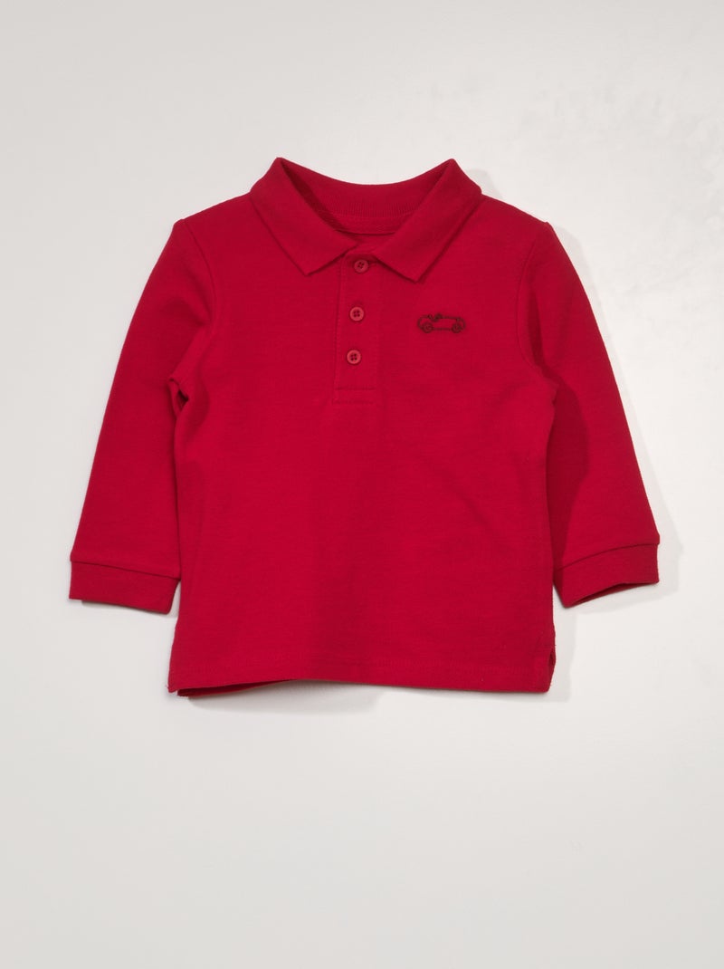 Polo in maglia piqué ROSSO - Kiabi