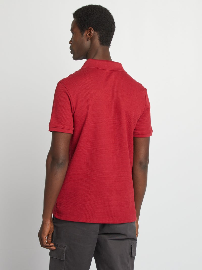 Polo in maglia piqué ROSSO - Kiabi