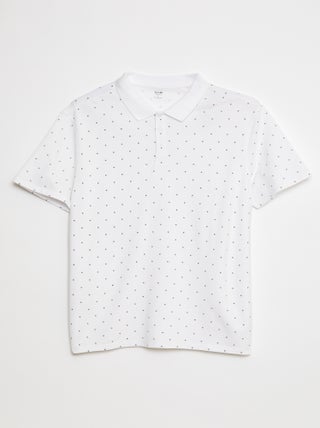 Polo in maglia piqué stampata