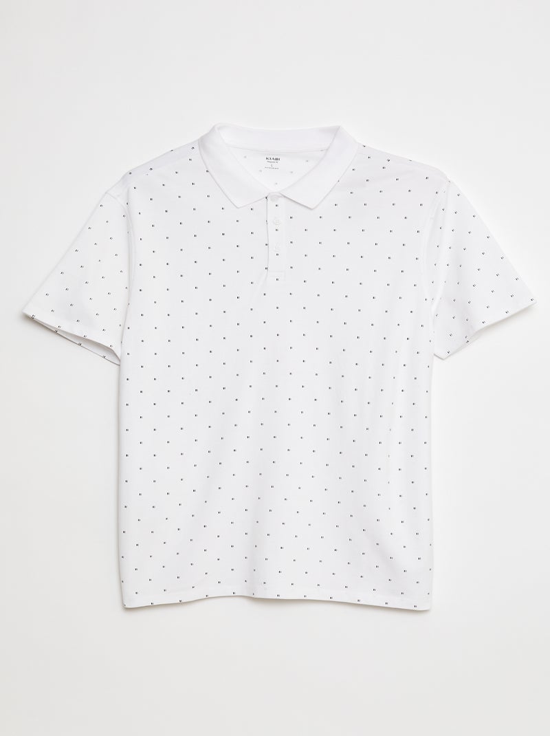 Polo in maglia piqué stampata BIANCO - Kiabi
