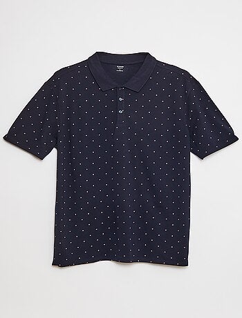 Polo in maglia piqué stampata