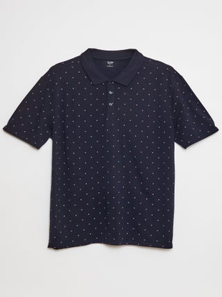 Polo in maglia piqué stampata