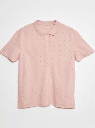 Polo in maglia piqué stampata