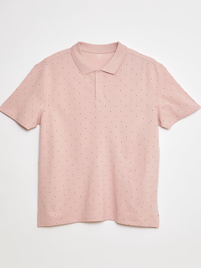 Polo in maglia piqué stampata ROSA - Kiabi