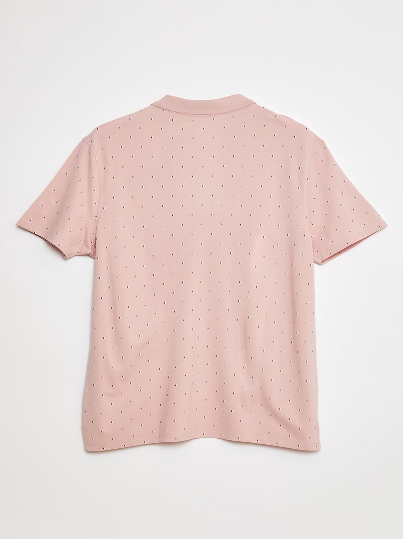 Polo in maglia piqué stampata ROSA - Kiabi