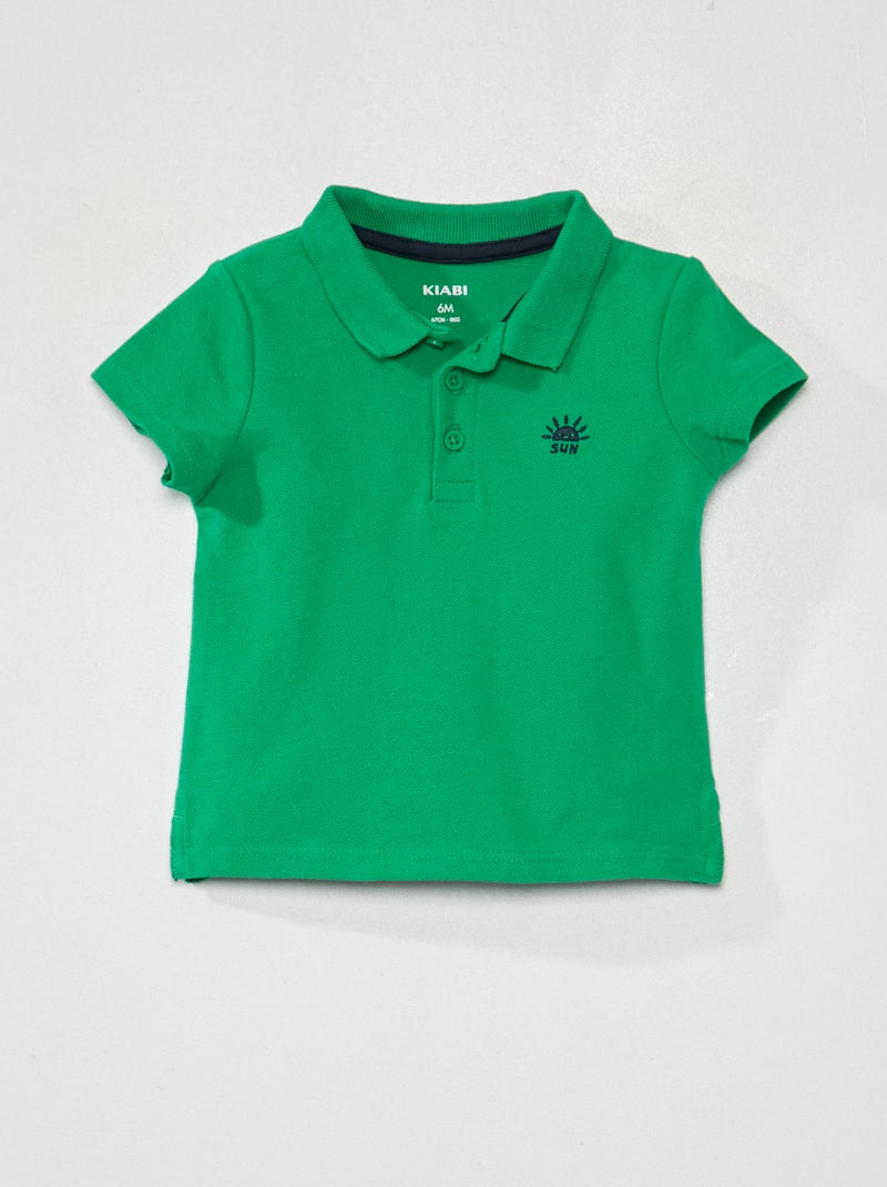 Polo in maglia piqué VERDE - Kiabi