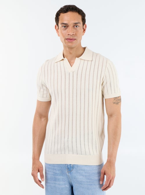 Polo in maglia traforata a maniche corte - Kiabi