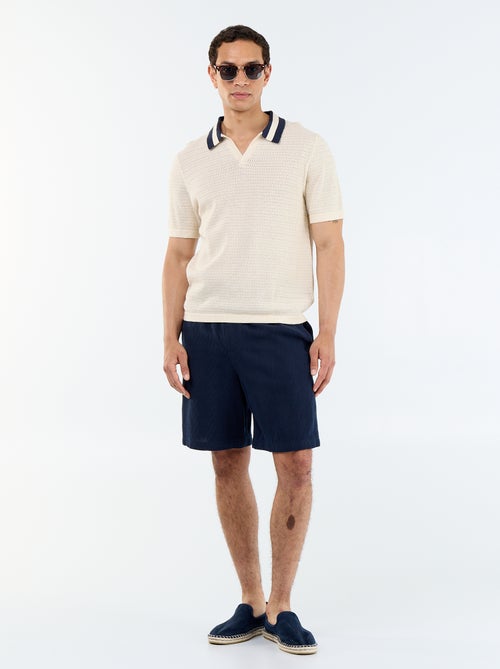 Polo in maglia traforata a maniche corte - Kiabi