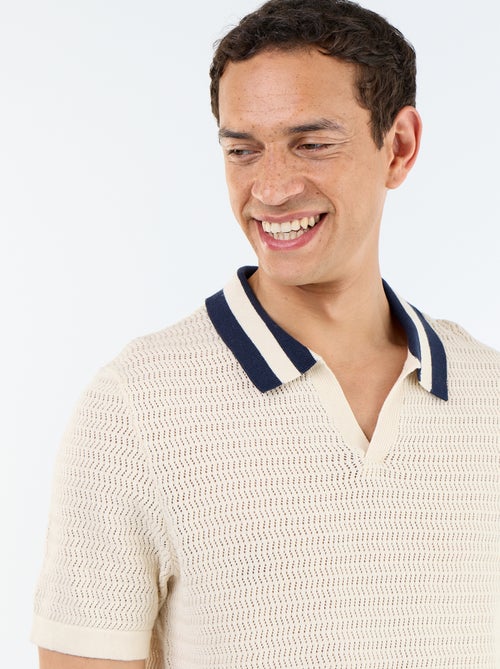 Polo in maglia traforata a maniche corte - Kiabi