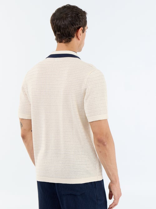Polo in maglia traforata a maniche corte - Kiabi