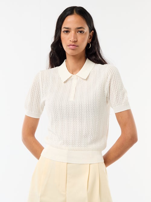 Polo in maglia traforata a maniche corte - Kiabi