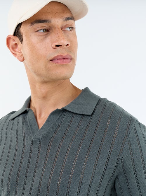 Polo in maglia traforata a maniche corte - Kiabi
