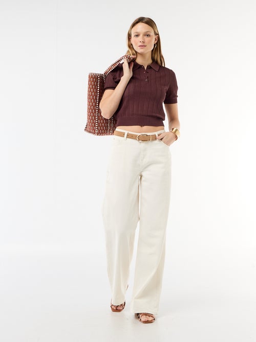 Polo in maglia traforata a maniche corte - Kiabi