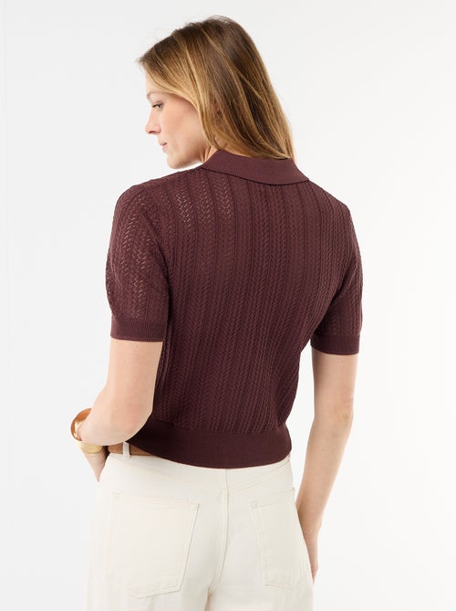 Polo in maglia traforata a maniche corte - Kiabi