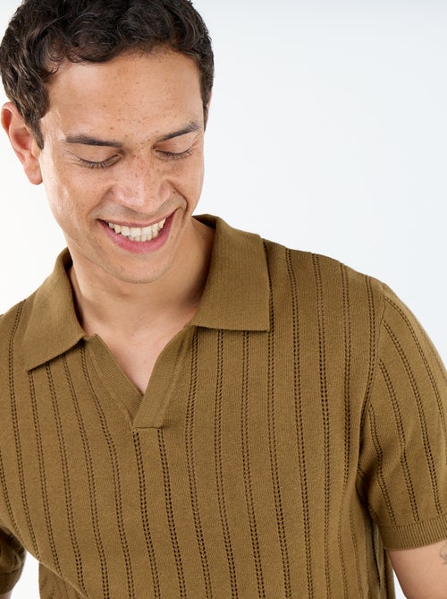 Polo in maglia traforata a maniche corte - Kiabi