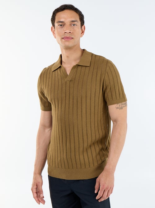 Polo in maglia traforata a maniche corte - Kiabi
