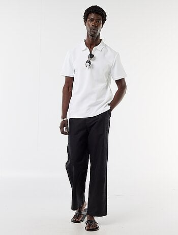 Polo in nido d'ape con collo con zip