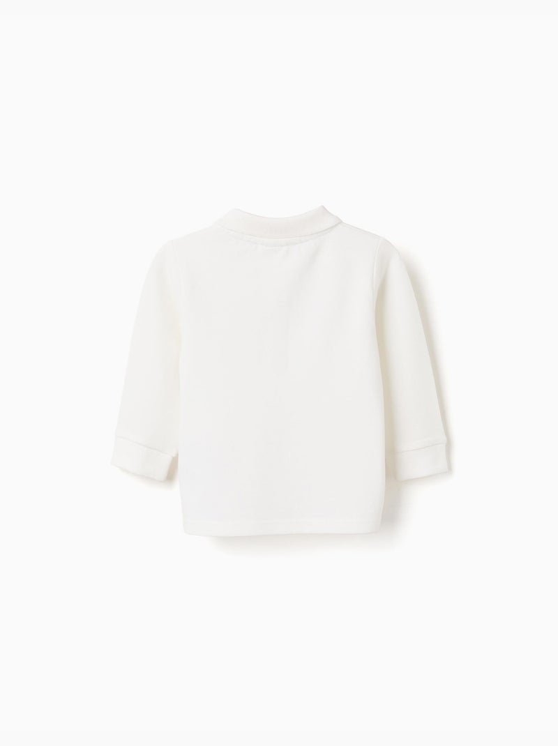 Polo in piqué di cotone a manica lunga Bianco - Kiabi