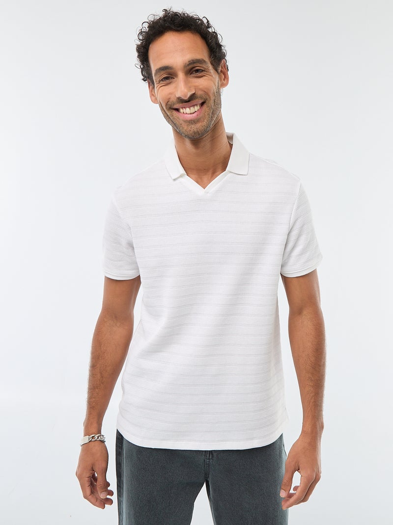 Polo in piqué di cotone a maniche corte Bianco - Kiabi