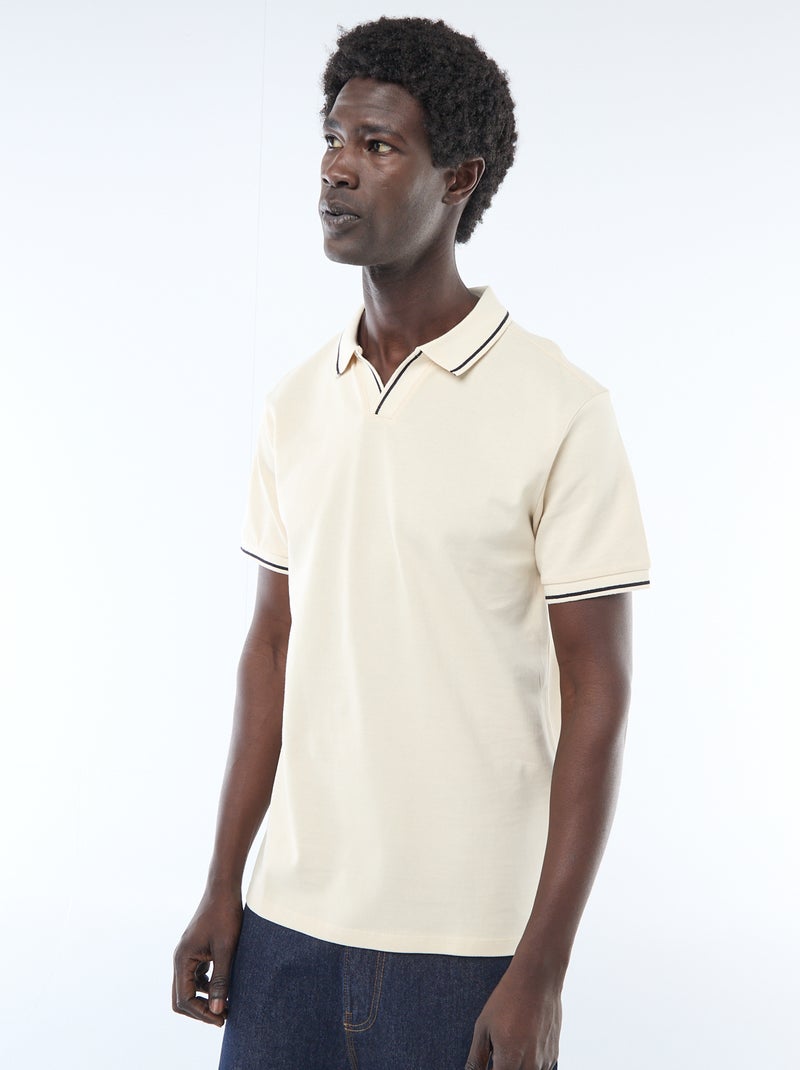 Polo in piqué di cotone a maniche corte Bianco - Kiabi