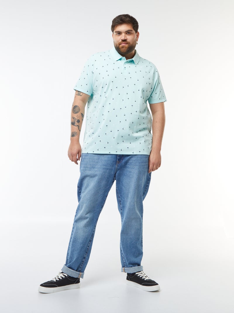 Polo in piqué di cotone a maniche corte Blu - Kiabi