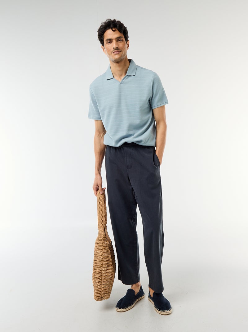 Polo in piqué di cotone a maniche corte Blu - Kiabi