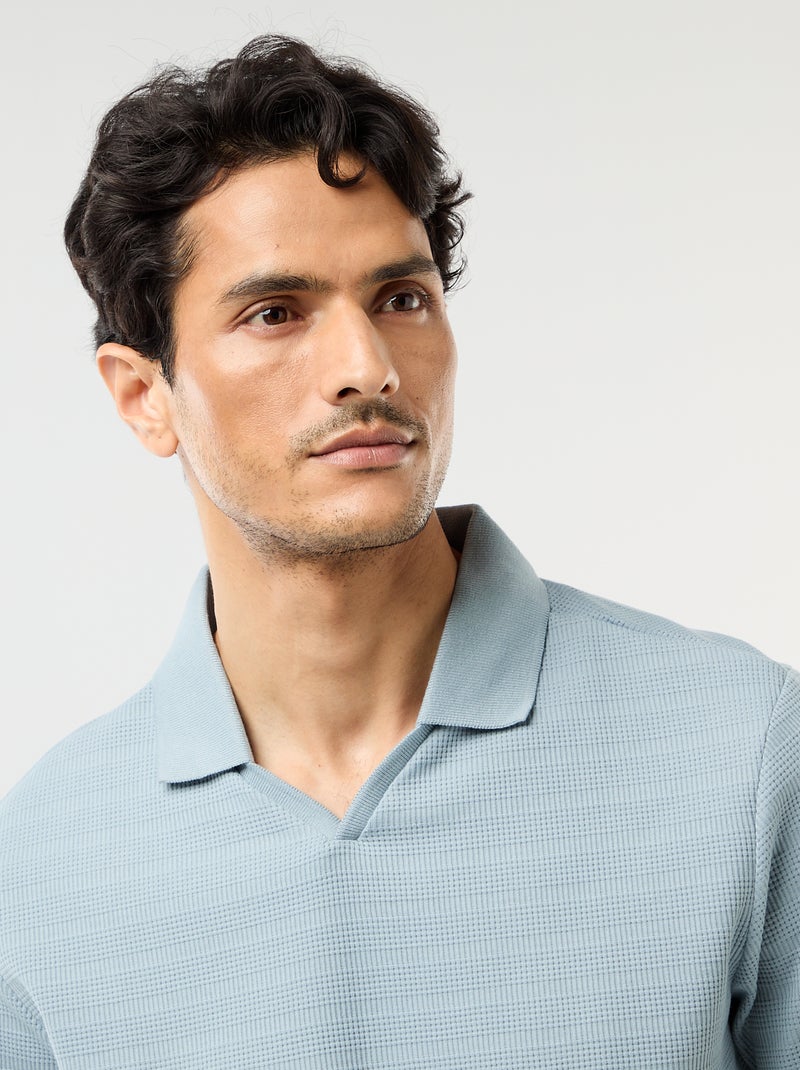 Polo in piqué di cotone a maniche corte Blu - Kiabi