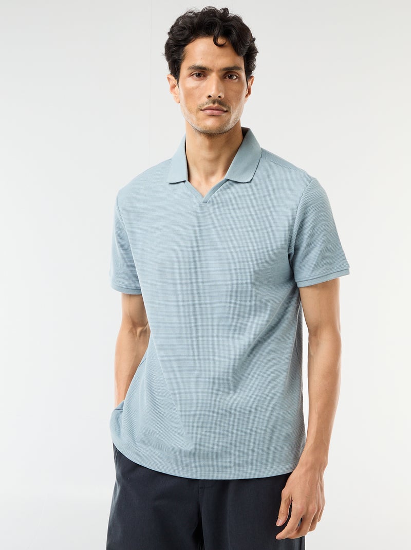 Polo in piqué di cotone a maniche corte Blu - Kiabi