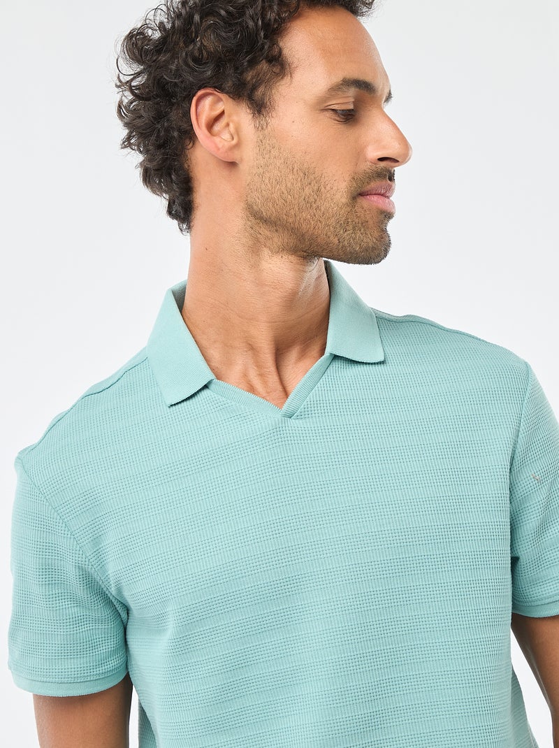 Polo in piqué di cotone a maniche corte Blu - Kiabi