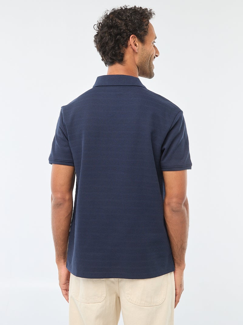 Polo in piqué di cotone a maniche corte Blu - Kiabi