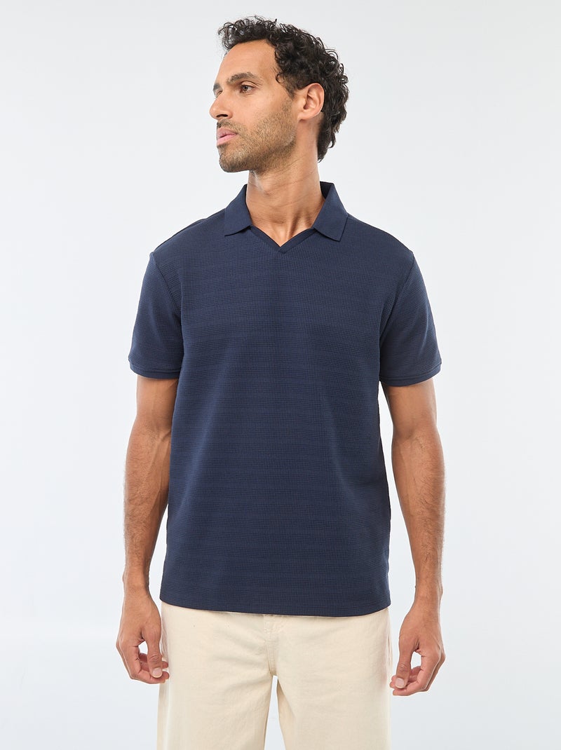 Polo in piqué di cotone a maniche corte Blu - Kiabi