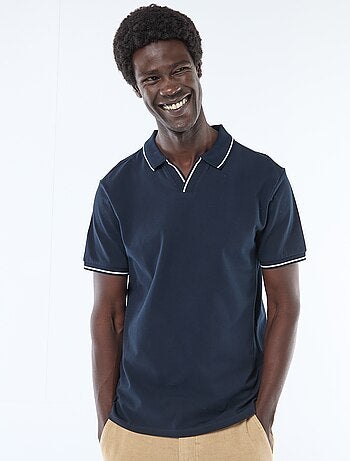 Polo in piqué di cotone a maniche corte